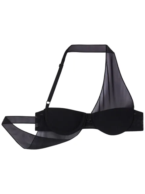 Courrèges undressed crepe cropped top Black 424JBR044PA0108