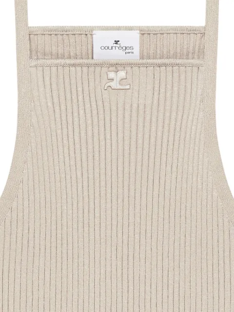 Courrèges Pointy rib-knit tank top Neutrals 123MTO042FI0001