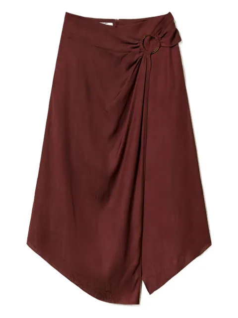TWINSET jacquard ring-detail midi skirt Brown 241LM2EDD