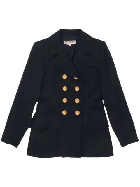Saint Laurent Pre-Owned 1990s wool double-breasted blazer Blue SAI750SP