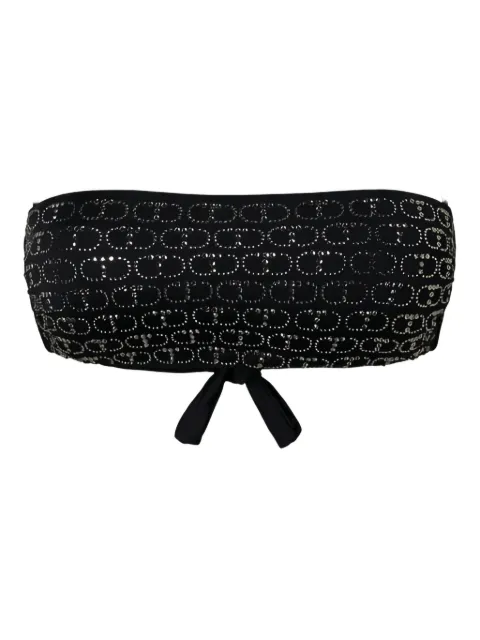 TWINSET rhinestone-embellished bandeau bikini top Black 241LBM211