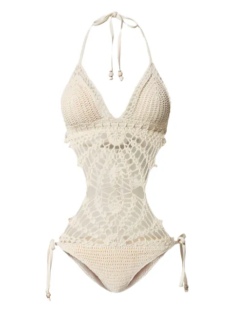 TWINSET crochet cut-out trikini Neutrals 241LMMJ00