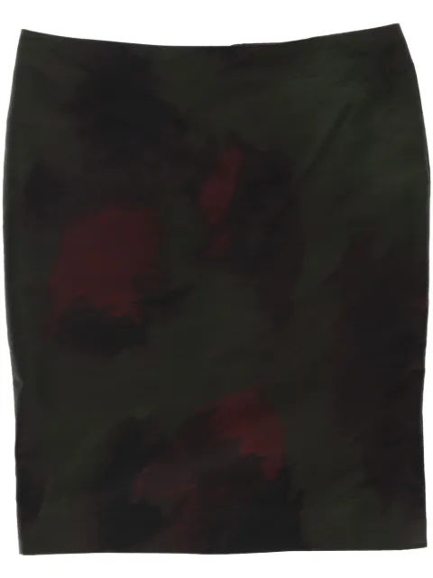 Hermès Pre-Owned 2010s patterned silk skirt Green HER600SF