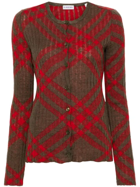 Burberry checked cardigan Red 8093583