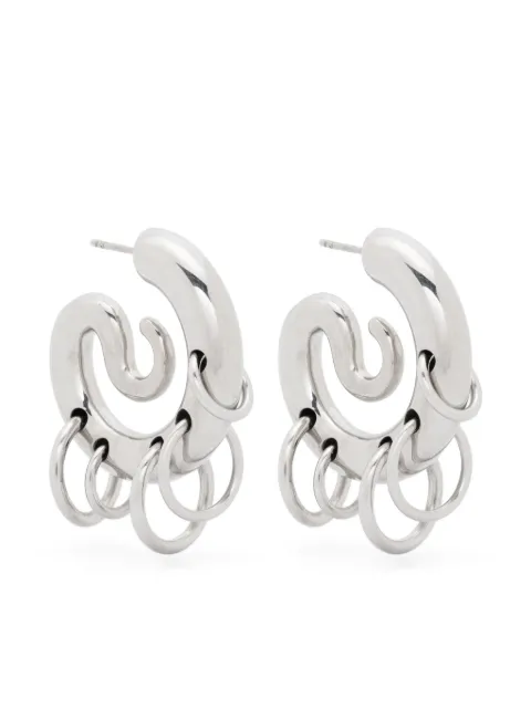 Panconesi Pierced Serpent hoop earrings Silver CAOEA027P