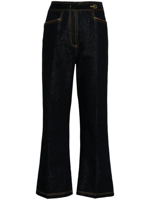 ETRO Pegaso-buttons cropped jeans Blue WRNB0017AD177