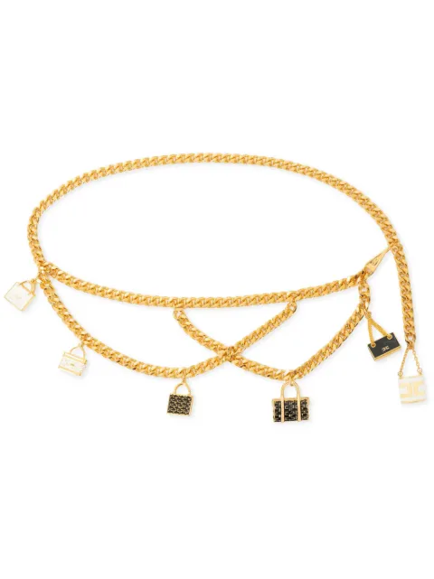 Elisabetta Franchi gold metal chain belt with charms bags Gold CTC1045EC