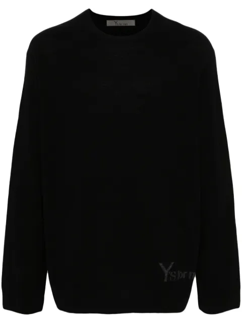 Y's intarsia-knit logo sweater Black MOK41183