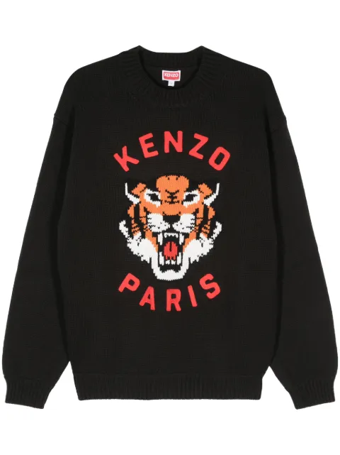 Kenzo Lucky Tiger-intarsia sweater Black FE68PU4773LH
