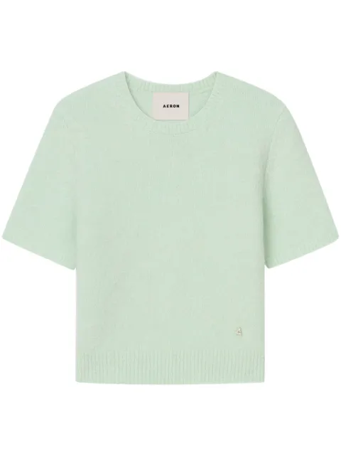AERON Flaky knitted top Green FLAKYBRUSHEDMOHAIRKNITAQUAGLASS