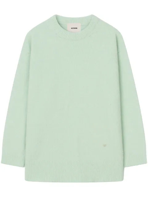 AERON Thunder brushed jumper Green THUNDERBRUSHEDMOHAIRKNITAQUAGLASS