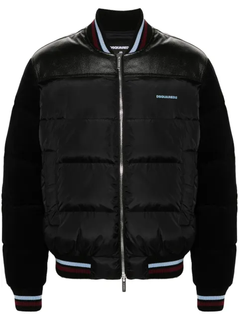 DSQUARED2 mixed puffer bomber Black S74AM1525S53817