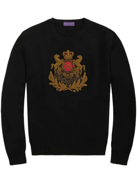 Ralph Lauren Purple Label embroidered cashmere pullover Black 790952342001