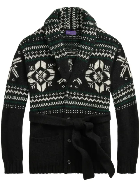 Ralph Lauren Purple Label intarsia-knit cardigan Black 790953470001