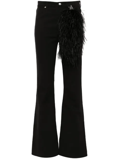 Loulou feather-detail jeans Black 60000A032