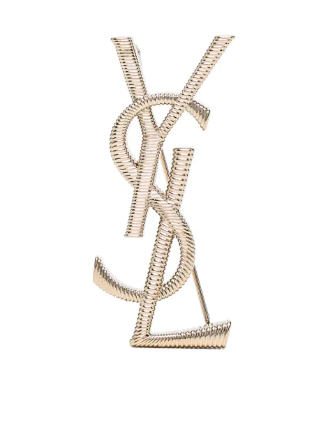 Saint Laurent Cassandre Tubogaz brooch Gold 804317Y1500