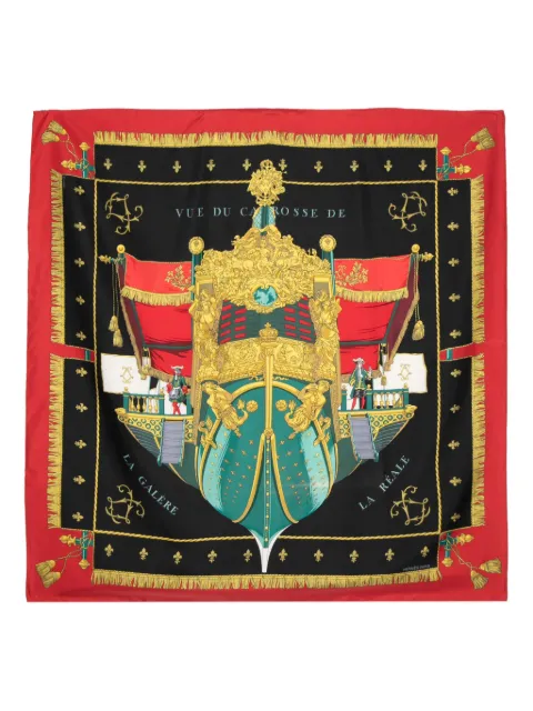 CHANEL Pre-Owned Vue du Carosse de la Galère La Réale silk scarf Black DPBON7959