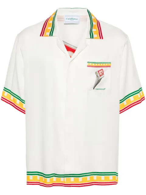 Casablanca logo monogram pattern shirt White UMF24SH003