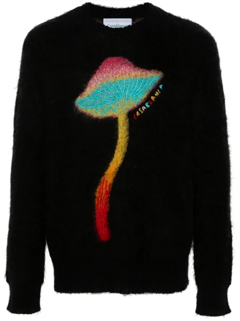 Casablanca Rainbow Mushroom sweater Black MF24KW803