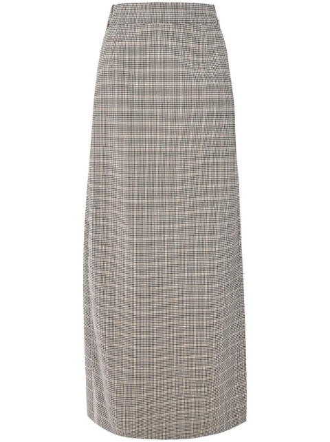 Rabanne checked midi skirt Neutrals 24ACJU590LA0219