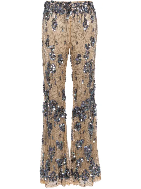 Alberta Ferretti sequin-embellishment flared trousers Neutrals AEF241U03231648