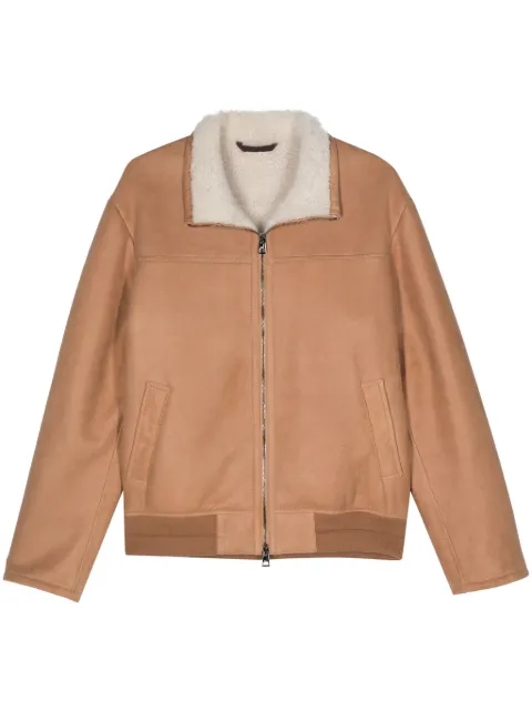 Manzoni 24 leather jacket Neutrals 24U505S28X