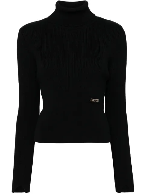 Patou ribbed roll-neck sweater Black KN1848009999B