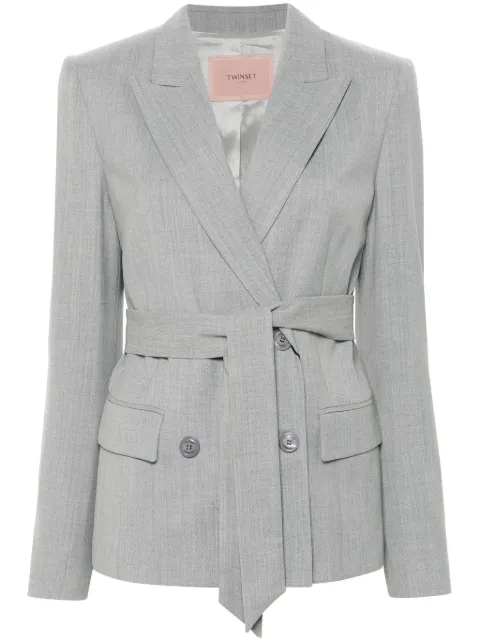 TWINSET belted blazer Grey 242TP2160