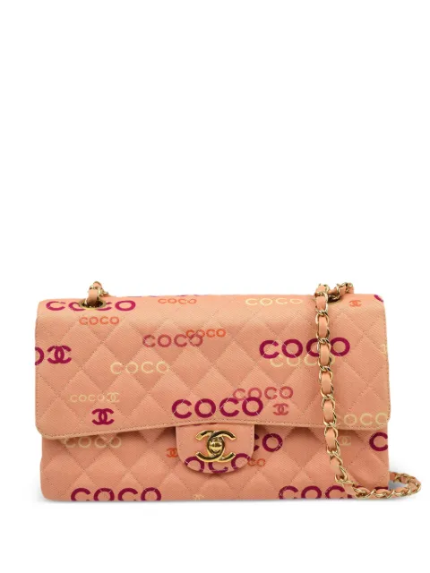 CHANEL Pre-Owned 2002 medium Double Flap shoulder bag Pink 7373814