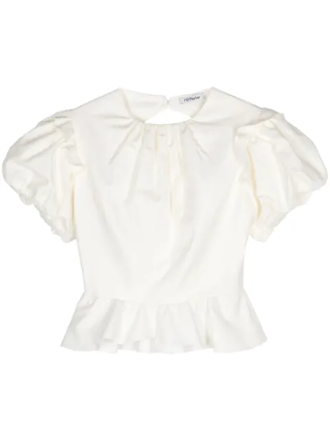 Parlor ruffle-detailing blouse White 2024P103