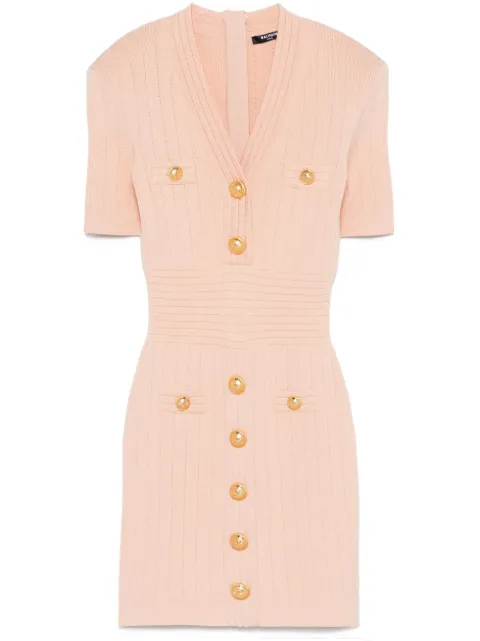 Balmain knitted mini dress Neutrals EF1R6045KB07
