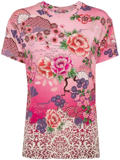 Johnny Was floral-print short-sleeve T-shirt Pink T193245