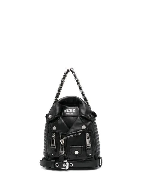 Moschino Biker leather backpack Black A76108002
