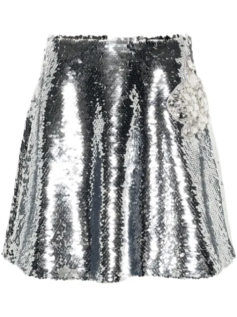 Genny sequinned mini skirt Silver 77AAE305J0188