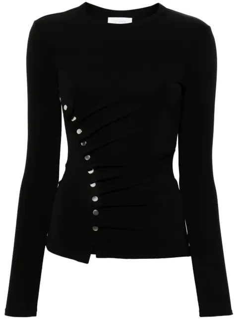 Rabanne button-embellished draped top Black 24AJTO708VI0386P001