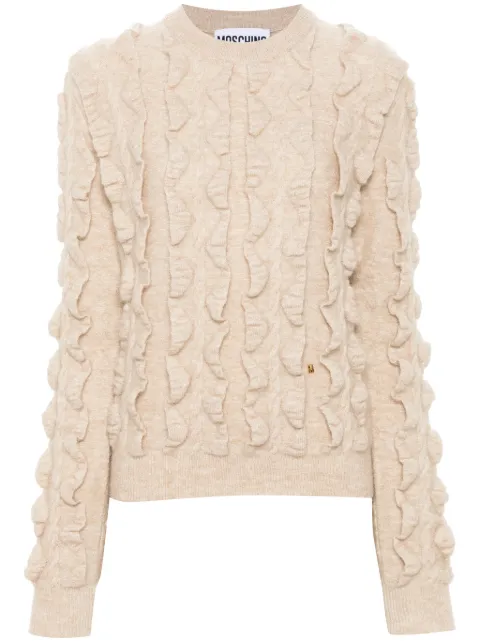 Moschino logo-plaque sweater Neutrals J09125404