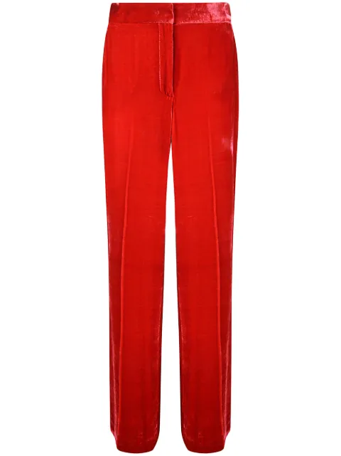 P.A.R.O.S.H. velvet-finish straight trousers Red D232275RELUR24009