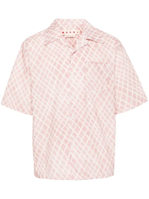 Marni Landscapes-print shirt Pink CUMU0213S4UTC409