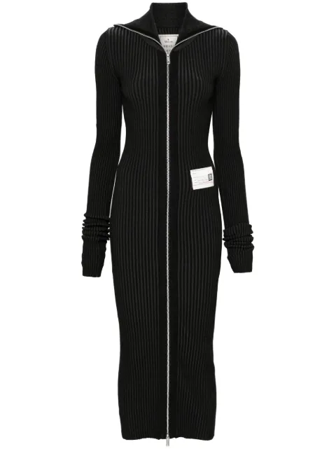 Maison MIHARA YASUHIRO logo-patch midi dress Black B13DR582