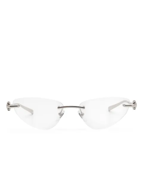 Gucci Eyewear logo-engraved rimless glasses Silver GG1702O