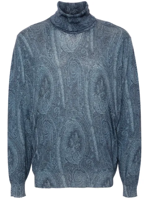 ETRO paisley-jacquard sweater Blue MRKF0079AK464
