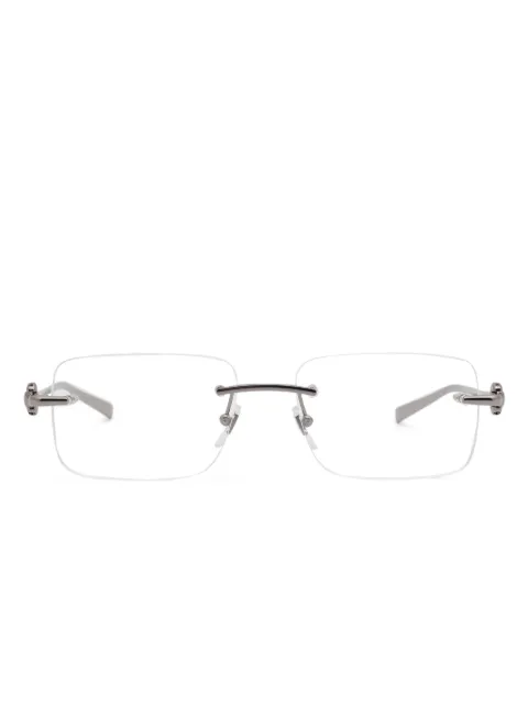 Gucci Eyewear logo-engraved rimless glasses Silver GG1703O