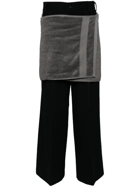 Doublet Onsen Towel felted-finish trousers Black 24AW01PT275