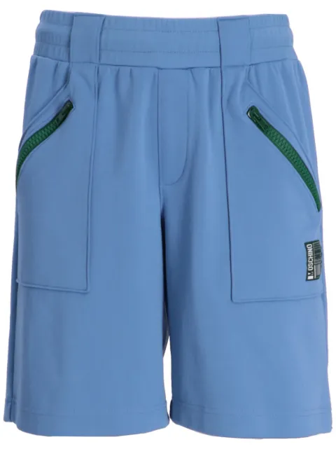 Moschino logo-embroidered track shorts Blue 242ZR0338