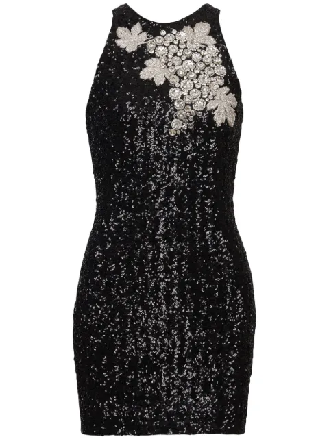 Balmain grape-embellished sequin mini dress Black DF0R4041PC60EAW