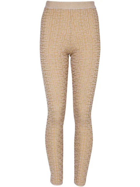Balmain Labyrinth knitted leggings Neutrals DF2PD005KH69GFM