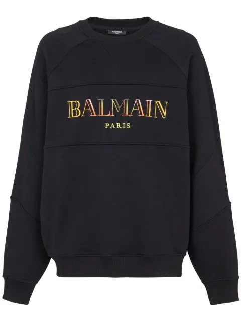 Balmain embroidered oversized sweatshirt Black DH0JS118BC81EAH
