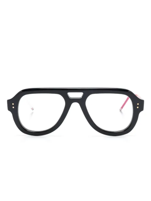 Thom Browne Eyewear navigator-frame glasses Black UEO923AG0002