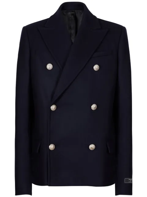 Balmain double-breasted coat Blue DH0UC150WC686UC