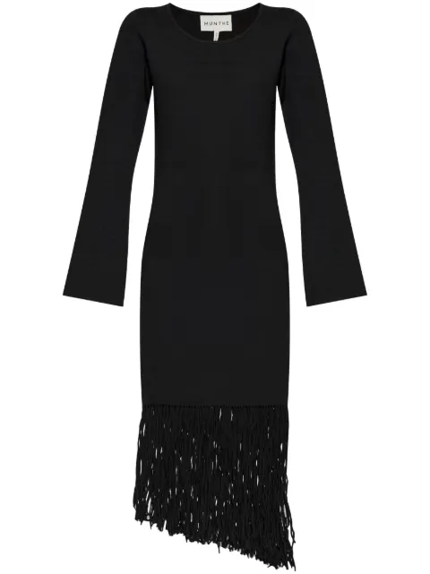 MUNTHE fringe-detail midi dress Black 243134024376